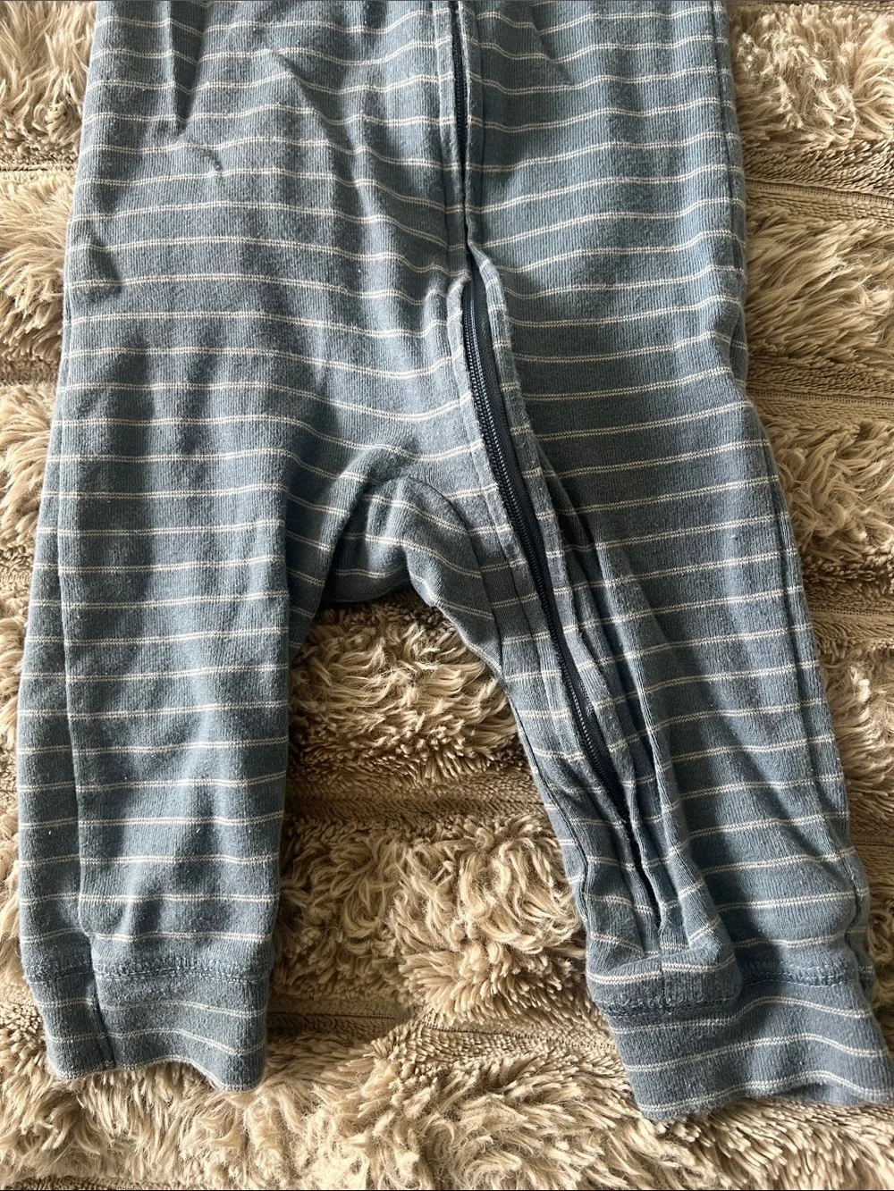 Carter's Blue Striped and Cream Animal Print Baby One-Piece Duo